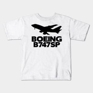 Boeing B747SP Silhouette Print (Black) Kids T-Shirt